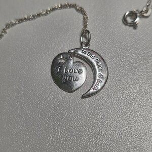 Sterling Silver I love you to the moon & back Avon Necklace 18"